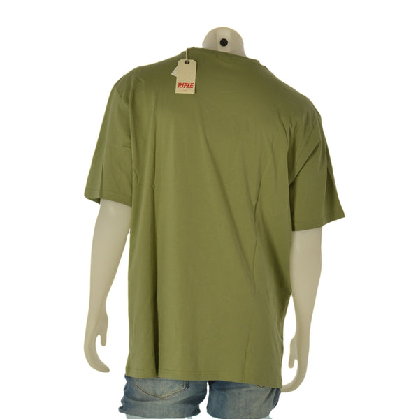 T-SHIRT UOMO RIFLE TAGLIE OVER GIROCOLLO STAMPA LOGO COTONE ART. ORFT601