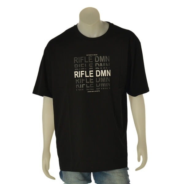 T-SHIRT UOMO RIFLE TAGLIE OVER GIROCOLLO STAMPA LOGO COTONE ART. ORFT601