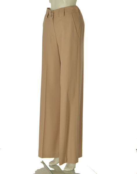 PANTALONE DONNA PERLA PALAZZO ELASTICO TASCHE BOTTONI CERNIERA VISCOSA  ART. PISA