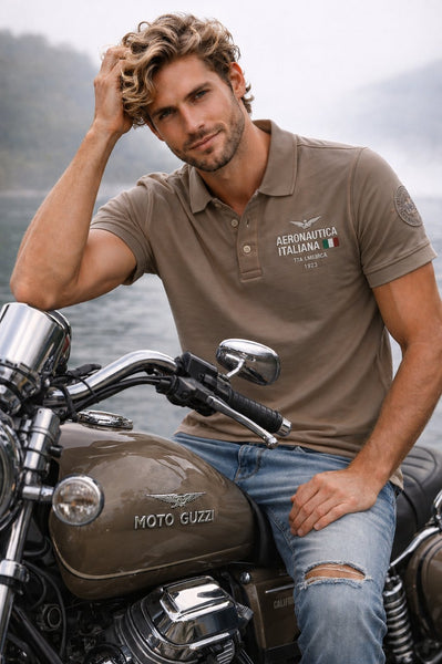 POLO UOMO SAI AMBROSINI MANICA CORTA PIQUE COTONE STAMPA ART. ARE6PL031065U