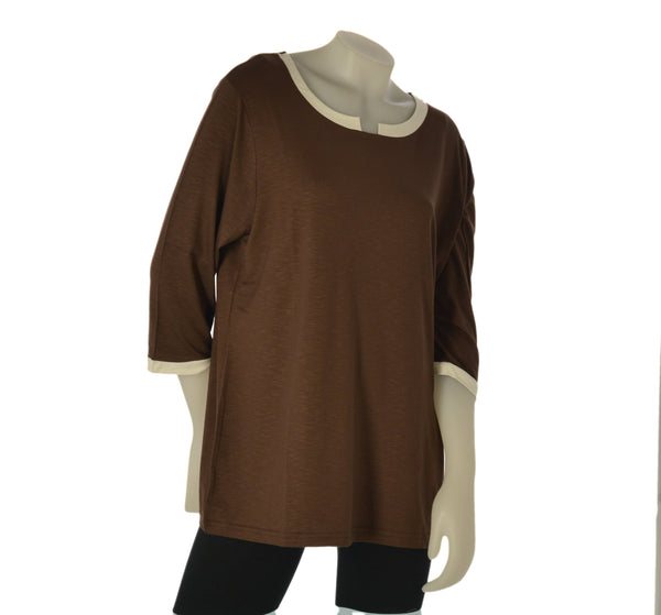 T-SHIRT DONNA SILCO CONFORMATA GIROCOLLO MANICA TRE QUARTI BORDINO ART.526