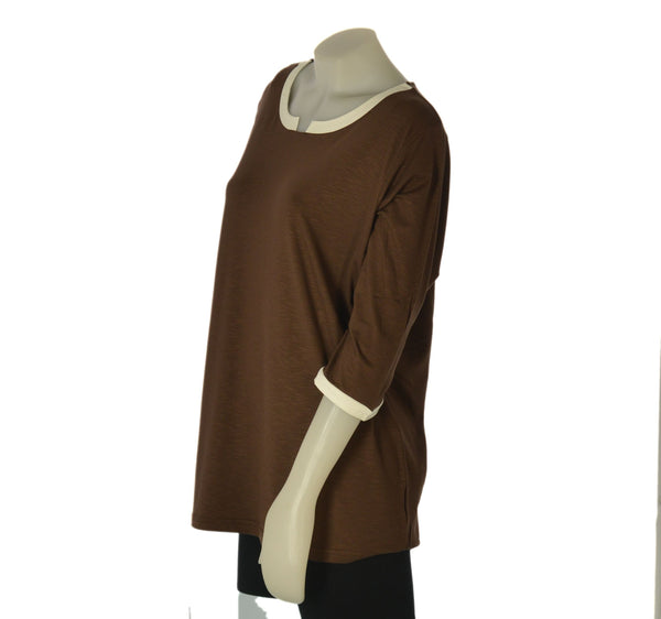 T-SHIRT DONNA SILCO CONFORMATA GIROCOLLO MANICA TRE QUARTI BORDINO ART.526
