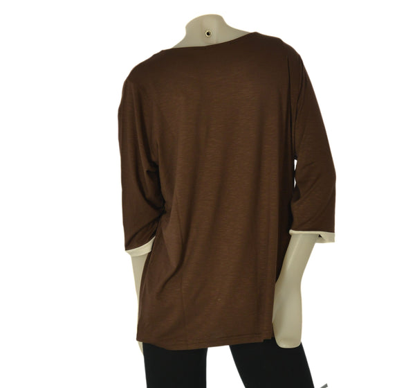 T-SHIRT DONNA SILCO CONFORMATA GIROCOLLO MANICA TRE QUARTI BORDINO ART.526