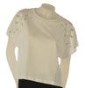 T-SHIRT DONNA GRIFFAI MANICA CORTA CON RICAMI E STRASS COTONE ART. DGP7808