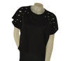 T-SHIRT DONNA GRIFFAI MANICA CORTA CON RICAMI E STRASS COTONE ART. DGP7808