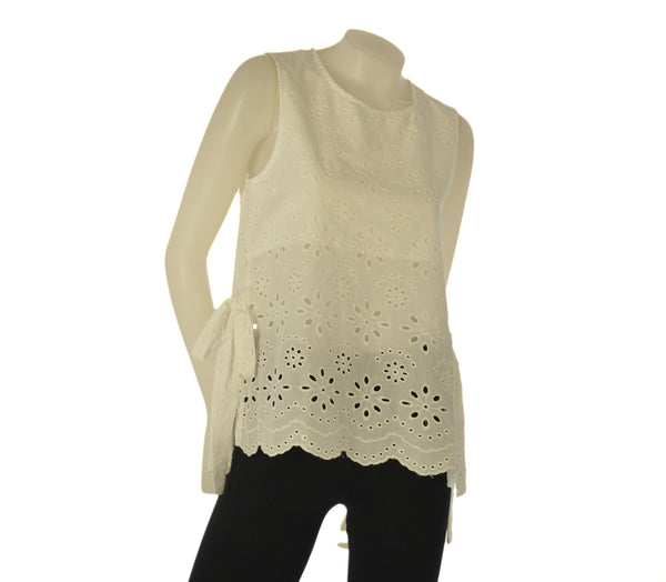 CANOTTA DONNA GRIFFAI PIZZO SANGALLO SPACCHI CHIUSI DA NODO COTONE ART. DGP8005