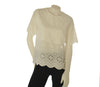 CASACCA DONNA GRIFFAI GIROCOLLO BOTTONE MANICA CORTA PIZZO SANGALLO COTONE ART. DGP8001