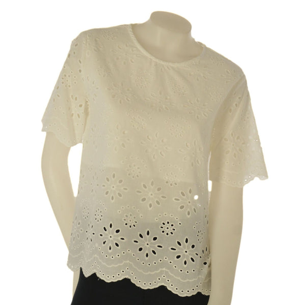 CASACCA DONNA GRIFFAI GIROCOLLO BOTTONE MANICA CORTA PIZZO SANGALLO COTONE ART. DGP8001