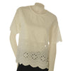 CASACCA DONNA GRIFFAI GIROCOLLO BOTTONE MANICA CORTA PIZZO SANGALLO COTONE ART. DGP8001