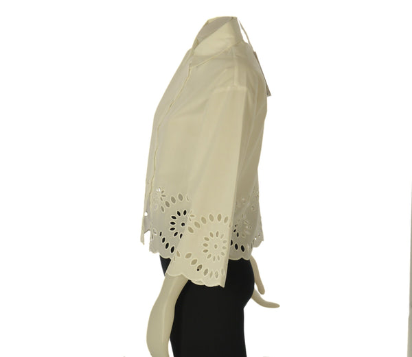 CAMICIA DONNA GRIFFAI MANICHE 3/4 BORDI IN PIZZO POPELINE COTONE ART. DGP8032