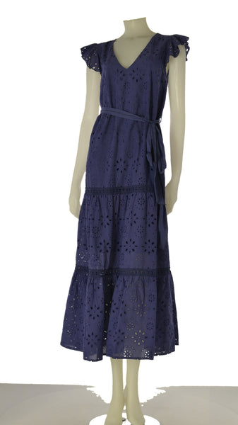 ABITO DONNA GRIFFAI SCOLLO A V MANICHE CORTE LUNGO BALZA PIZZO SANGALLO COTONE ART. DGP8007