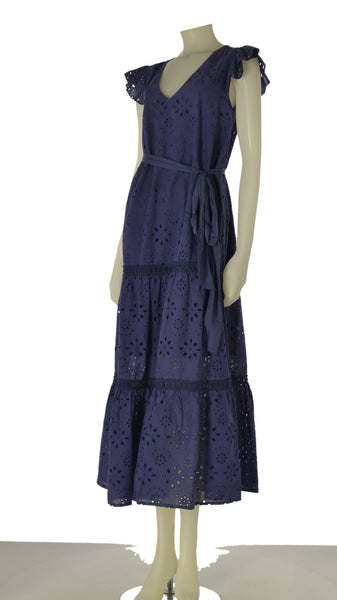 ABITO DONNA GRIFFAI SCOLLO A V MANICHE CORTE LUNGO BALZA PIZZO SANGALLO COTONE ART. DGP8007