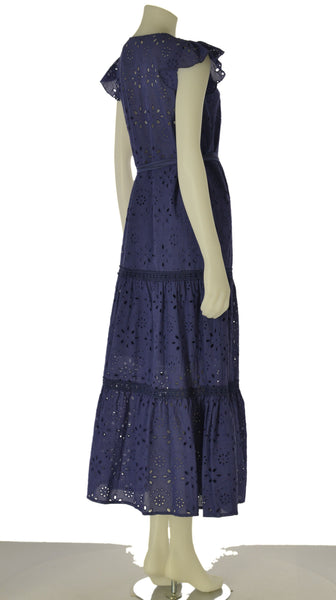 ABITO DONNA GRIFFAI SCOLLO A V MANICHE CORTE LUNGO BALZA PIZZO SANGALLO COTONE ART. DGP8007