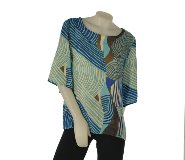 CASACCA DONNA PERLA MANICHE 3/4 FANTASIA SPACCHI VISCOSA ART. 26206-02