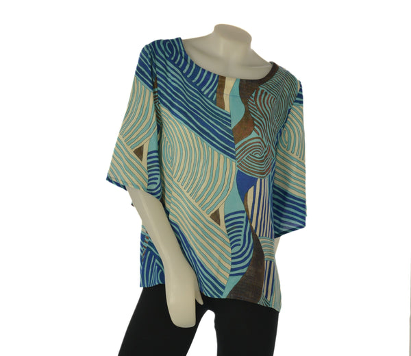 CASACCA DONNA PERLA MANICHE 3/4 FANTASIA SPACCHI VISCOSA ART. 26206-02