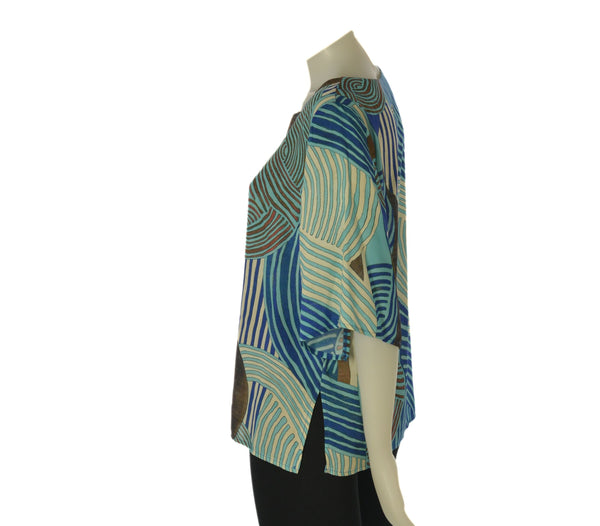 CASACCA DONNA PERLA MANICHE 3/4 FANTASIA SPACCHI VISCOSA ART. 26206-02