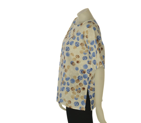 CASACCA DONNA PERLA SANGALLO MANICA CORTA GIROCOLLO STAMPA COTONE SPACCHI ART. 13-26198