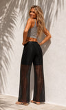 PANTALONI DONNA ELEONORA AMADEI ELASTICO  PALAZZO  E TRASPARENZA ART. 1180262