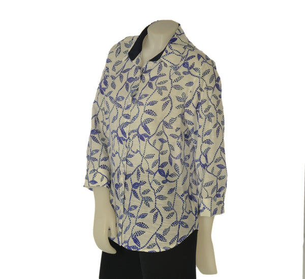 CAMICIA DONNA PERLA MANICA 3/4 POLSINI FANTASIA BOTTONI VISCOSA ART. 26248