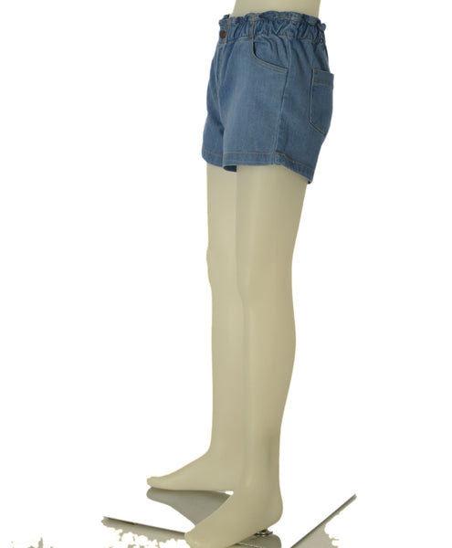 SHORTS DENIM RAGAZZA BAMBINA ELASTICO BOTTONE CERNIERA TASCHE ART. ZKGAP0402-26041