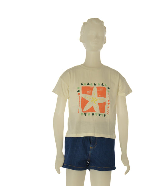 T-SHIRT RAGAZZA ZIPPY COTONE GIROCOLLO MEZZA MANICA STAMPA LARGA ART.ZKGAP030326036