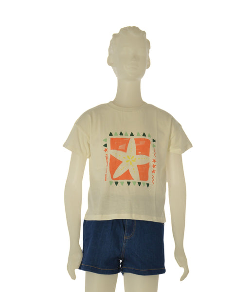 T-SHIRT RAGAZZA ZIPPY COTONE GIROCOLLO MEZZA MANICA STAMPA LARGA ART.ZKGAP030326036
