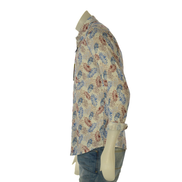 CAMICIA UOMO X-CAPE FANTASIA HAWAIANA MANICA LUNGA SLIM FIT LINO COTONE ART. PAPETE