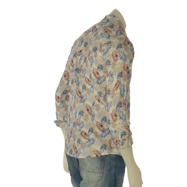 CAMICIA UOMO X-CAPE FANTASIA HAWAIANA MANICA LUNGA SLIM FIT LINO COTONE ART. PAPETE