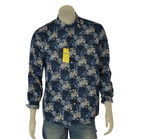 CAMICIA UOMO X-CAPE FANTASIA HAWAIANA MANICA LUNGA SLIM FIT LINO COTONE ART. PAPETE