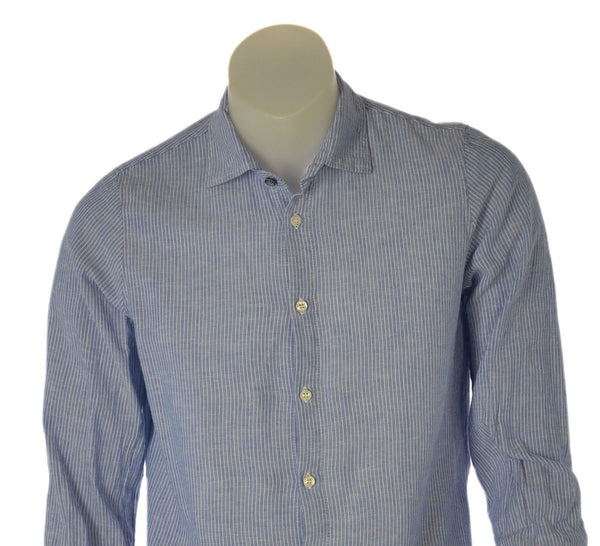 CAMICIA UOMO X-CAPE MANICA LUNGA FANTASIA A RIGHE COTONE LINO SIM FIT ART. MYSUN
