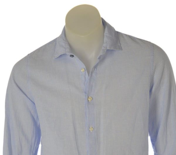 CAMICIA UOMO X-CAPE MANICA LUNGA FANTASIA A RIGHE COTONE LINO SIM FIT ART. MYSUN