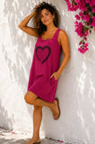 ABITO FRABO DONNA PUIRO COTONE SPALLA LARGA STRASSE STAMPA ART IP0059