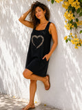 ABITO FRABO DONNA PUIRO COTONE SPALLA LARGA STRASSE STAMPA ART IP0059
