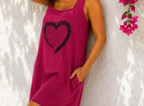 ABITO FRABO DONNA PUIRO COTONE SPALLA LARGA STRASSE STAMPA ART IP0059