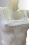 CANOTTA TRE VI COTONED COSTINA SPALLA LARGA PIZZO ART STELLA
