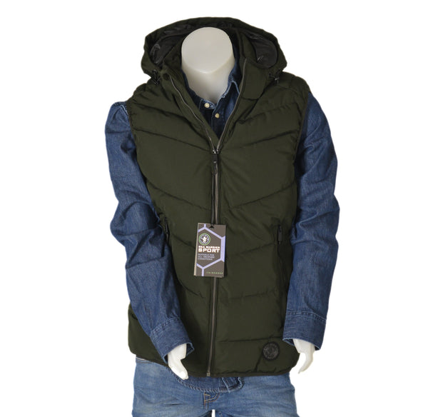 GILET UOMO ZIP CAPPUCCIO TASCHE IMBOTTITO MARCA SEA BARRIER ART.SIDRO-14C