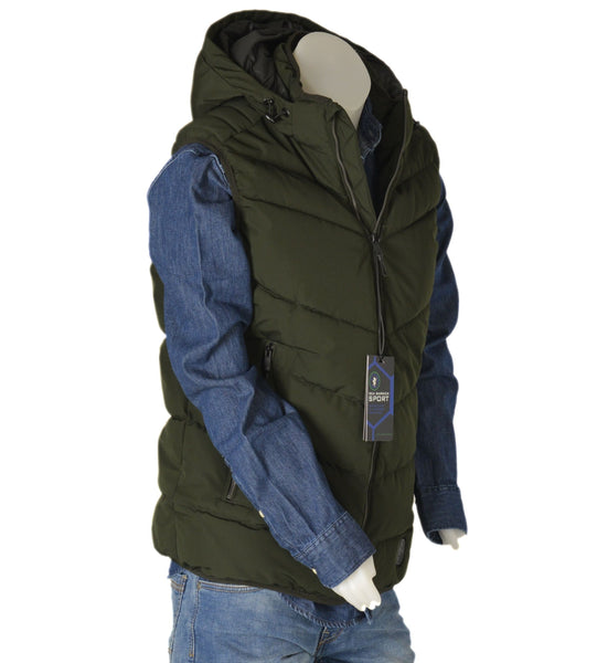 GILET UOMO ZIP CAPPUCCIO TASCHE IMBOTTITO MARCA SEA BARRIER ART.SIDRO-14C