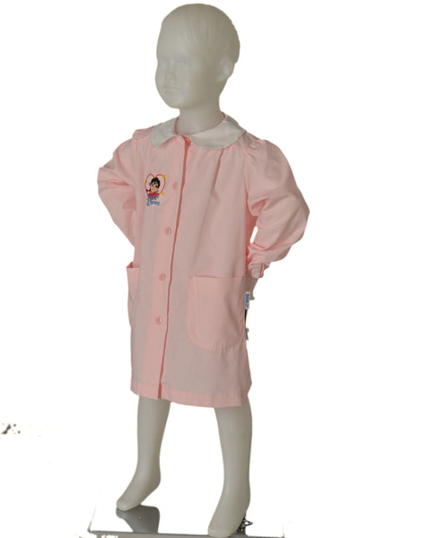GREMBIULE BAMBINA BOTTONI TASCHE POLSINI COLLETTO RICAMO MARCA SIGGI ART.33GR3721
