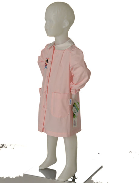 GREMBIULE BAMBINA BOTTONI TASCHE POLSINI COLLETTO RICAMO MARCA SIGGI ART.33GR3721