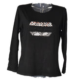 T-SHIRT DONNA GIROCOLLO MANICA LUNGA STAMPA MARCA COVERI ART.DT3235