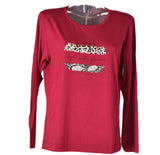 T-SHIRT DONNA GIROCOLLO MANICA LUNGA STAMPA MARCA COVERI ART.DT3235