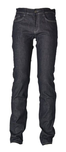 JEANS UOMO ELASTICIZZATO REGULAR FIT ZIP NERO GIARDINI ART. 74710