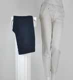 PANTALONI DONNA SLIM FIT DAMASCATO ZIP BOTTONE MARCA NERO GIARDINI ART. 64232