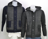 MAGLIONE UOMO APERTO BOTTONI CAPPUCCIO FANTASIA SCOZZESE MARCA BACI&ABBRACCI ART. 460209