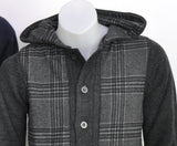 MAGLIONE UOMO APERTO BOTTONI CAPPUCCIO FANTASIA SCOZZESE MARCA BACI&ABBRACCI ART. 460209