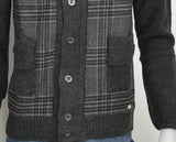 MAGLIONE UOMO APERTO BOTTONI CAPPUCCIO FANTASIA SCOZZESE MARCA BACI&ABBRACCI ART. 460209