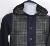 MAGLIONE UOMO APERTO BOTTONI CAPPUCCIO FANTASIA SCOZZESE MARCA BACI&ABBRACCI ART. 460209