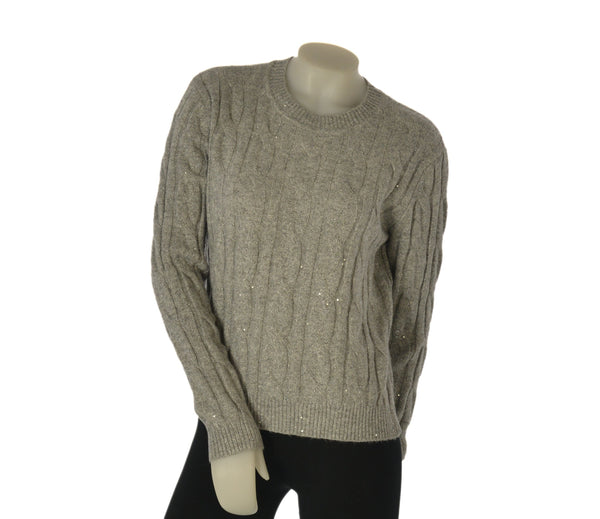 MAGLIONE DONNA GRIFFAI PARICOLLO TRECCE PAILLETTES ART. 7040