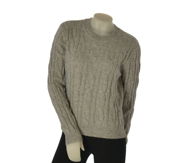 MAGLIONE DONNA GRIFFAI PARICOLLO TRECCE PAILLETTES ART. 7040
