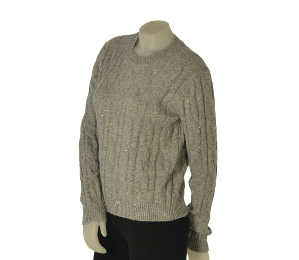 MAGLIONE DONNA GRIFFAI PARICOLLO TRECCE PAILLETTES ART. 7040